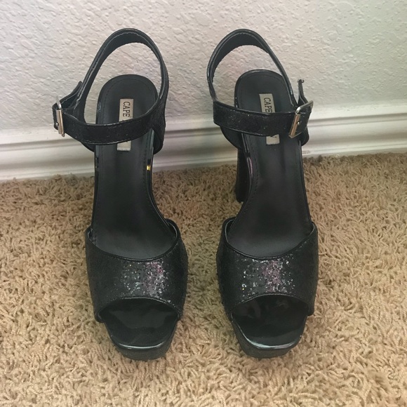 Lola Shoetique sparkly black platform heels - Picture 2 of 6